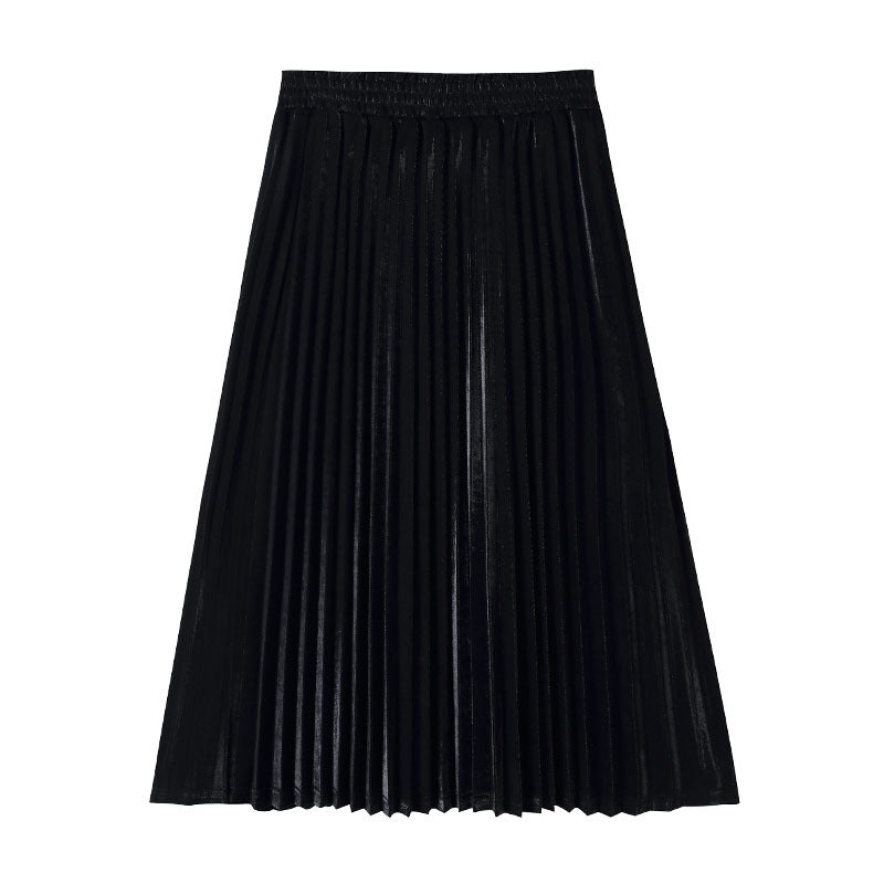 Plus Size Shimmer Pleated Midi Skirt – Pluspreorder