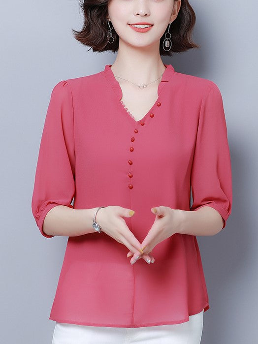 red chiffon blouse plus size