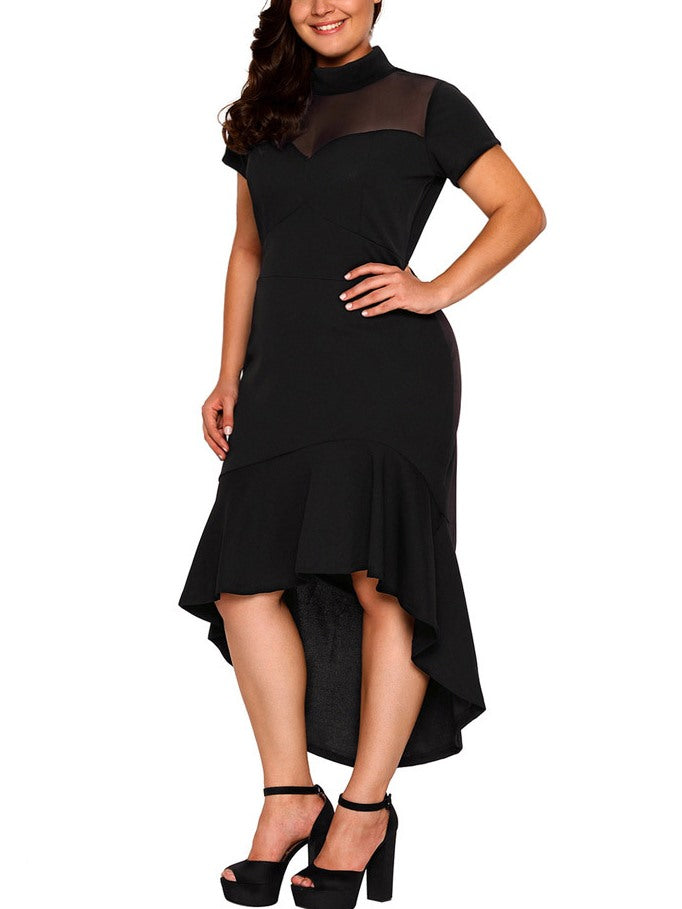 Plus Size Cocktail Occasion Short Sleeve Midi Dress – Pluspreorder