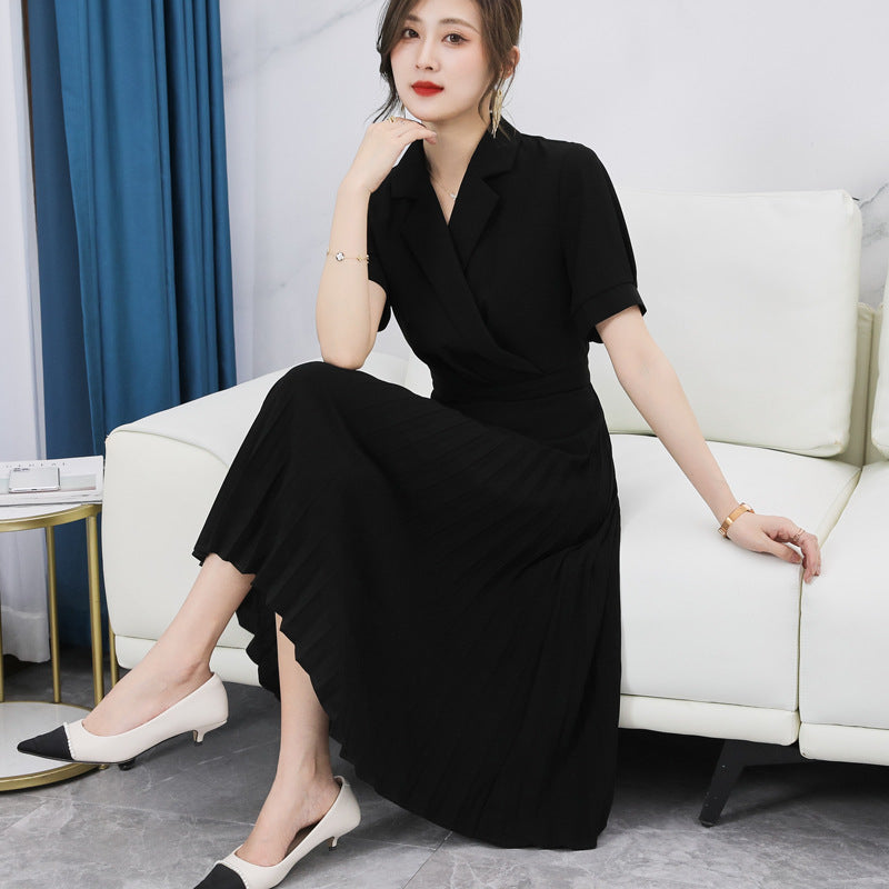 Plus Size Korean Pleat Trench Midi Shirt Dress – Pluspreorder
