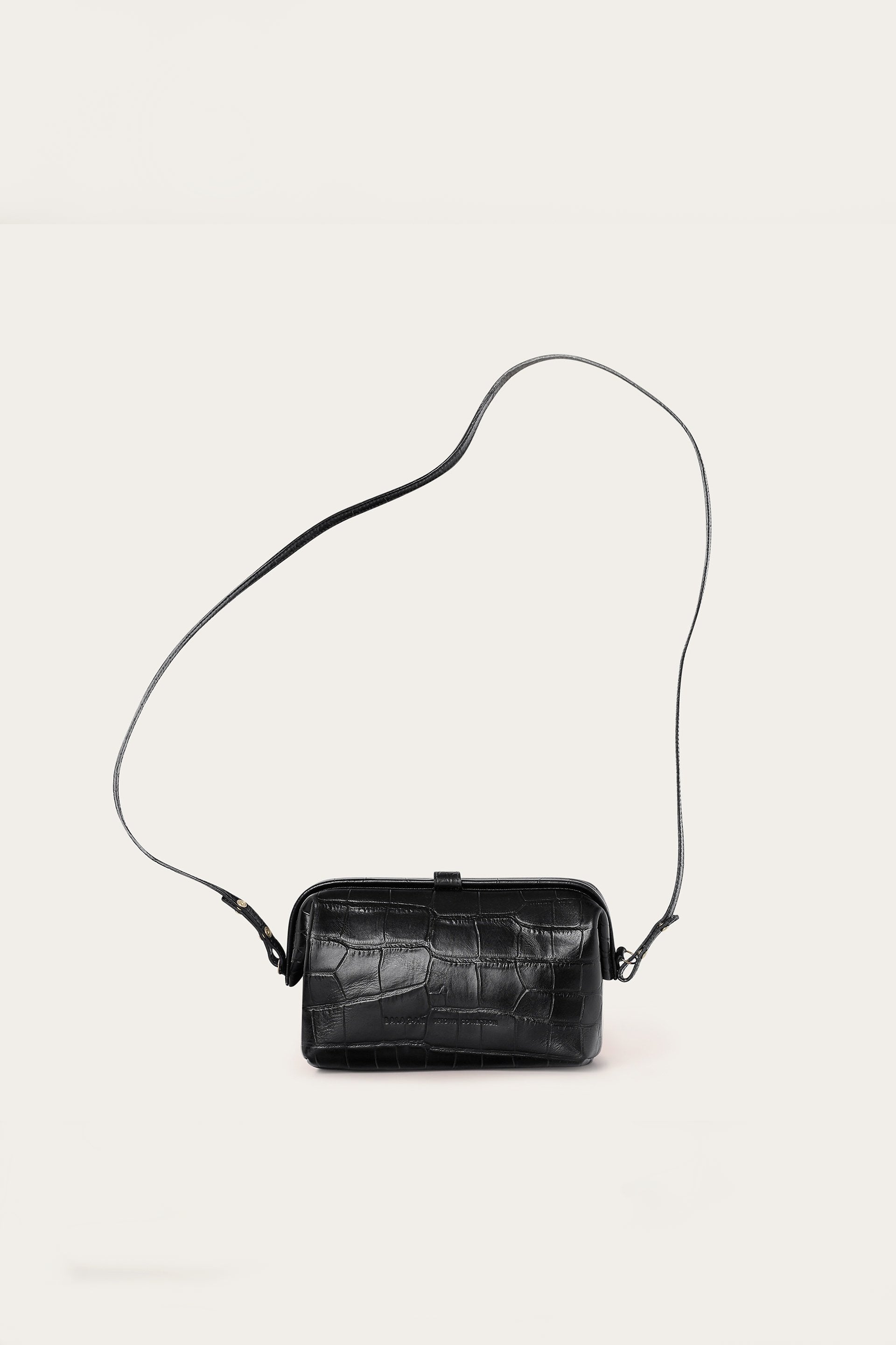 black croc clutch bag