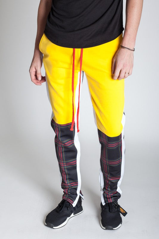 yellow plaid joggers