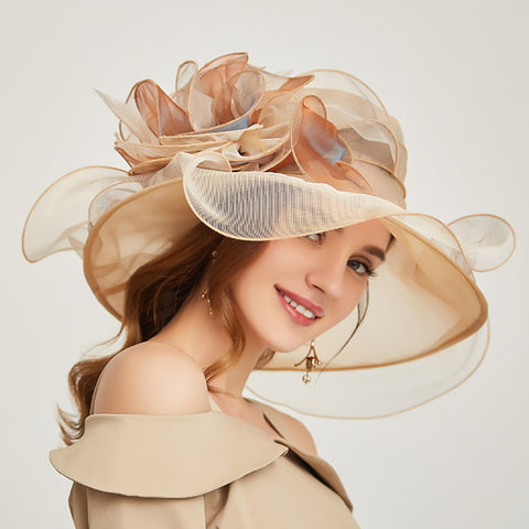 Image of Tea Party Organza Kentucky Derby Hats - Itopfox