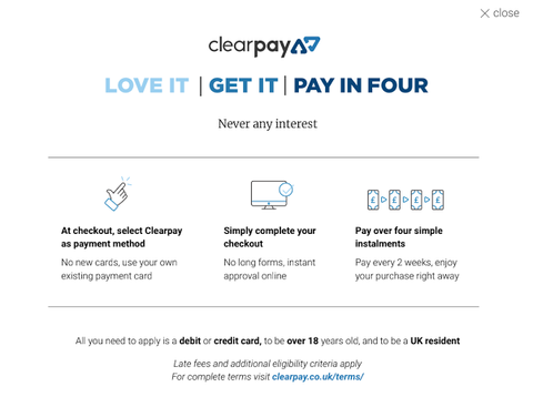 clearpay toy shops