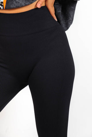 Ridin' High - Black Hook and Eye Corset Leggings