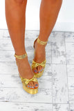 Almost Famous - Gold Platform Heels