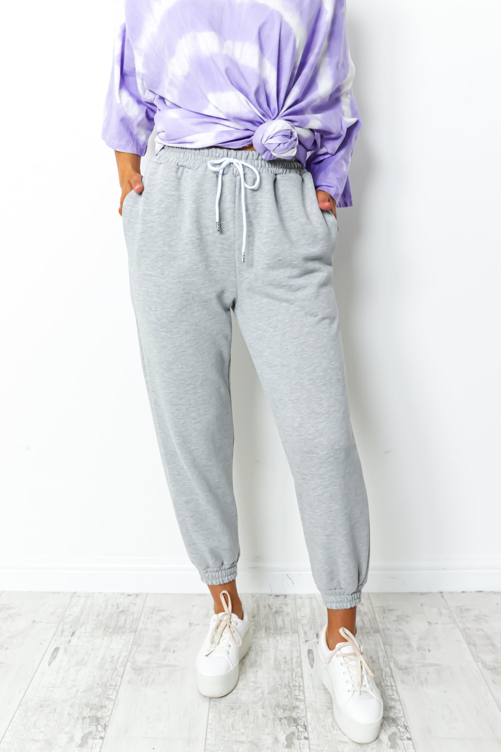 grey drawstring joggers