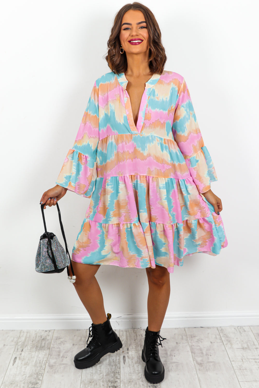 rainbow smock dress