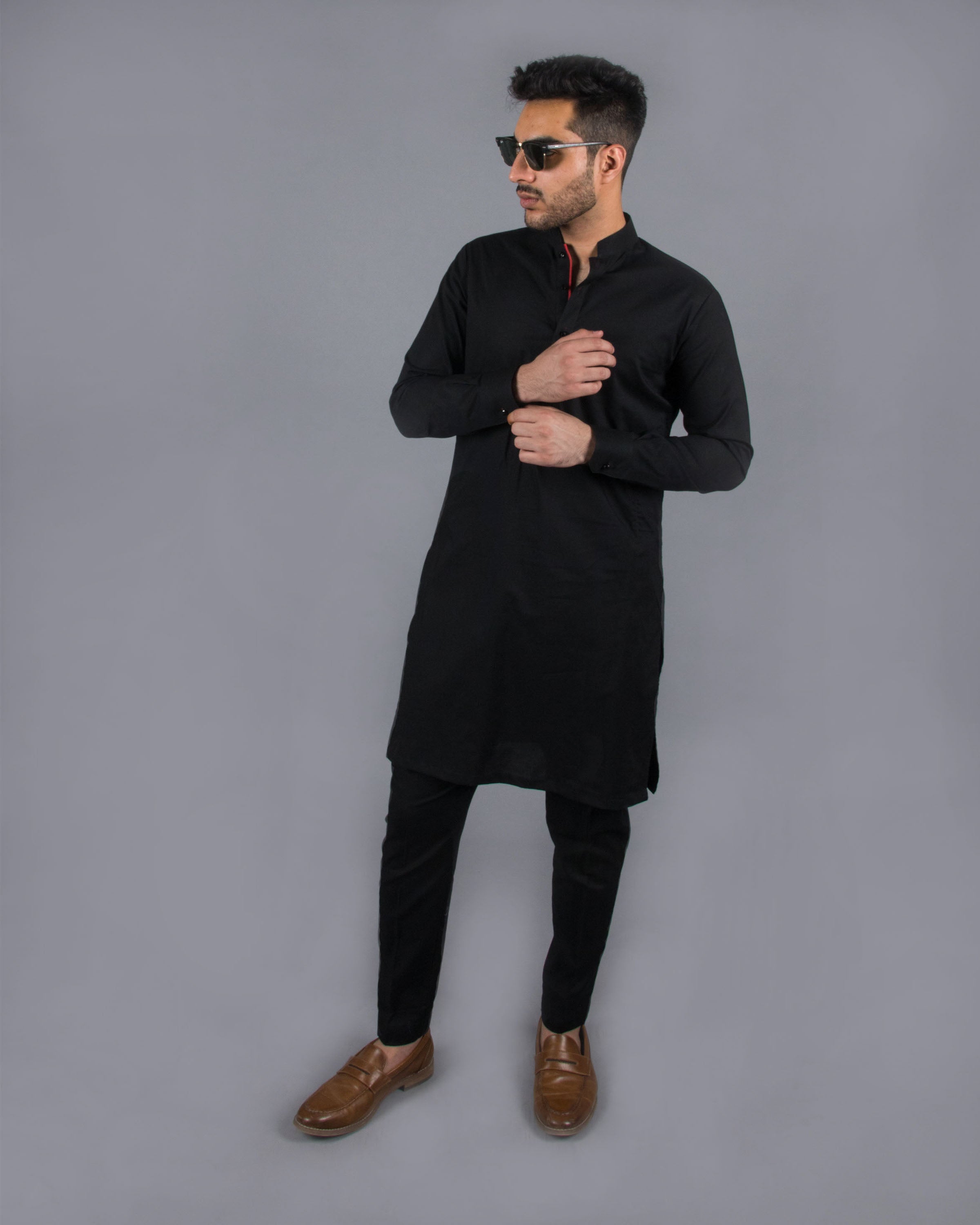 black kurta shoes