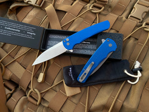 nød mm Missionær Pro-Tech Knives Malibu Manual Flipper Textured Blue Body w/ Magnacut  Stonewashed Wharncliffe Plain Edge Blade (3.25”) 5305-BLUE | Nashville  Tactical Lounge