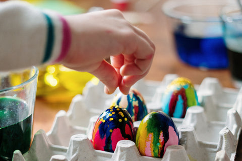 Decorating eggs for Easter