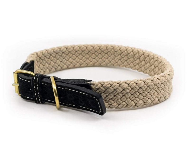 Black Flat Rope Dog Collar - British Design - Ralph & Co