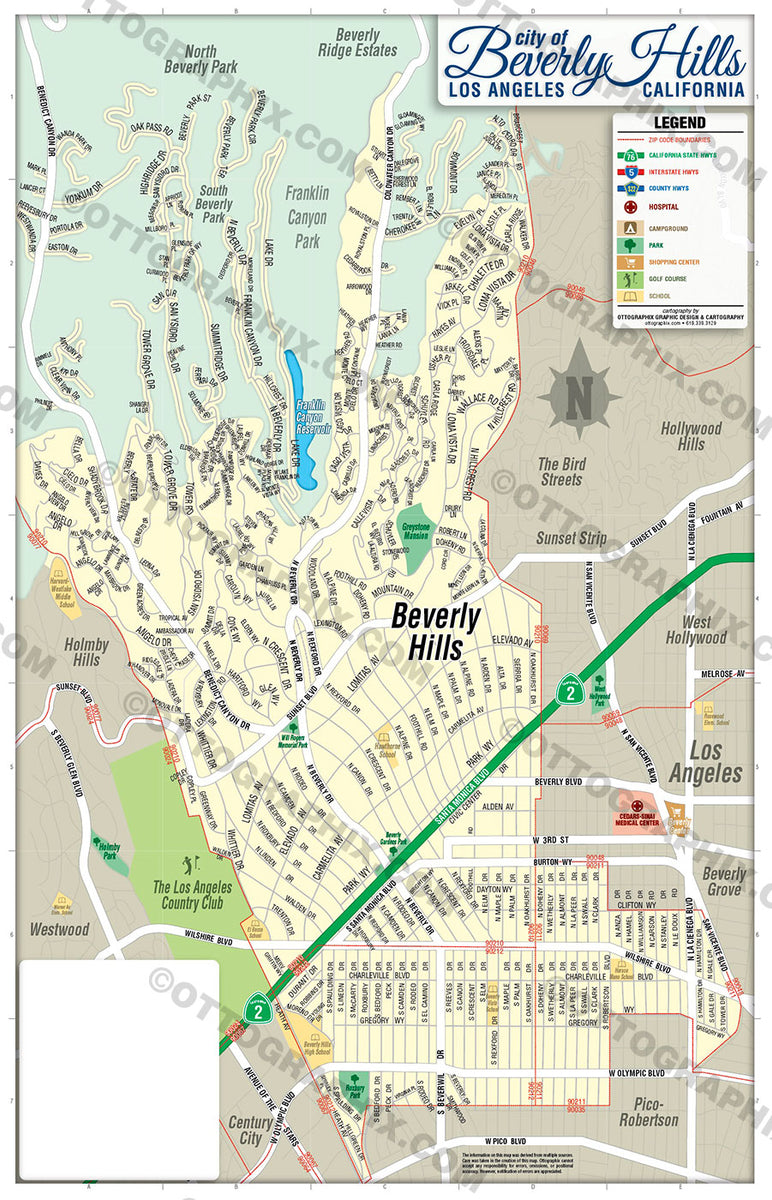 Beverly Hills Map, Los Angeles County, CA – Otto Maps