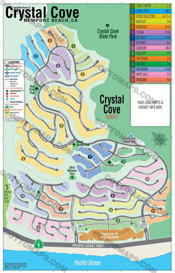 Crystal Cove Map Newport Beach Orange County CA Otto Maps   CrystalCoveSubdivisionMap 580x 