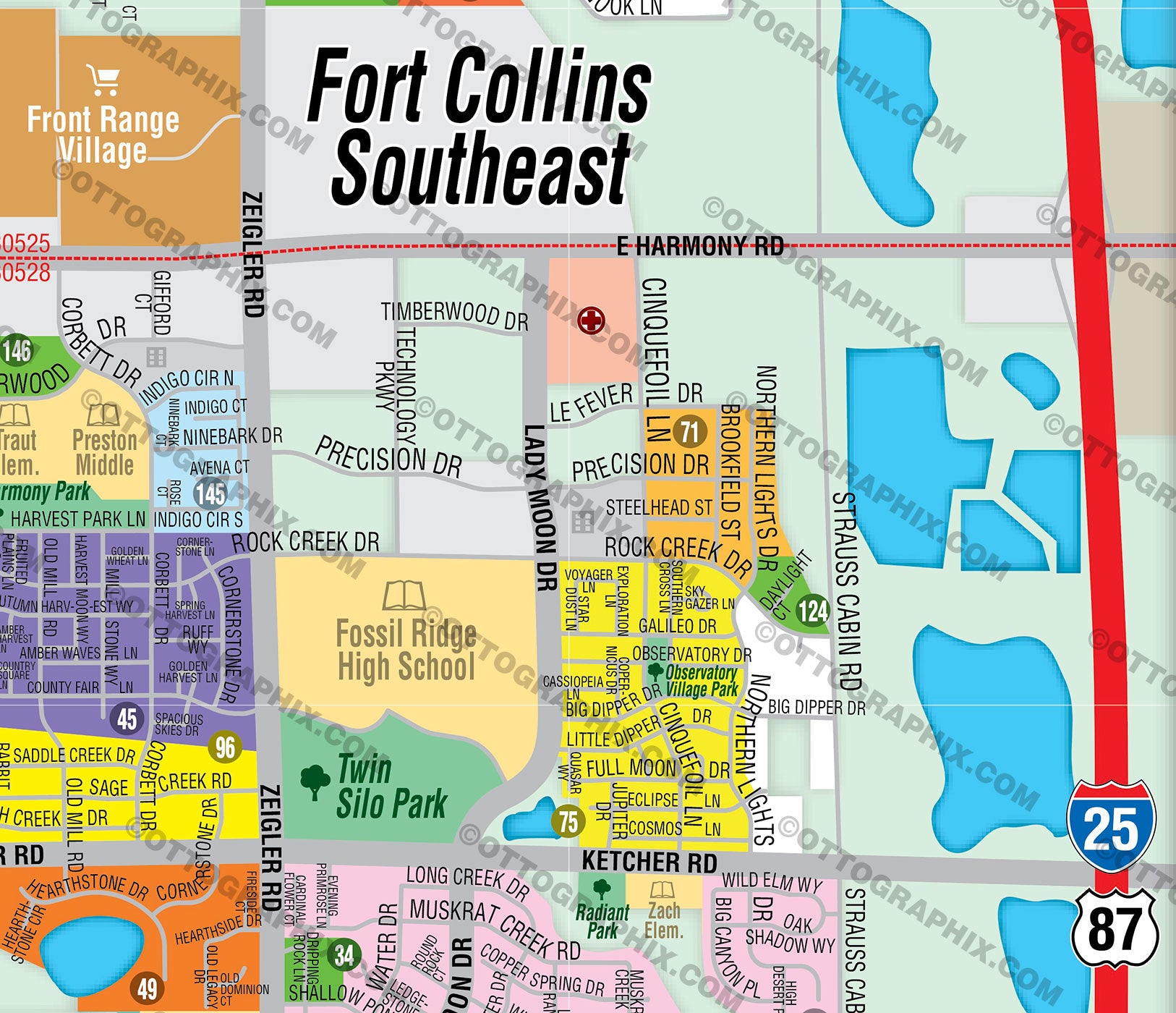 Fort Collins Map Colorado PDF Layered Editable Royalty Free   FortCollinsSESubdivisionMap ZOOM 1024x1024@2x 