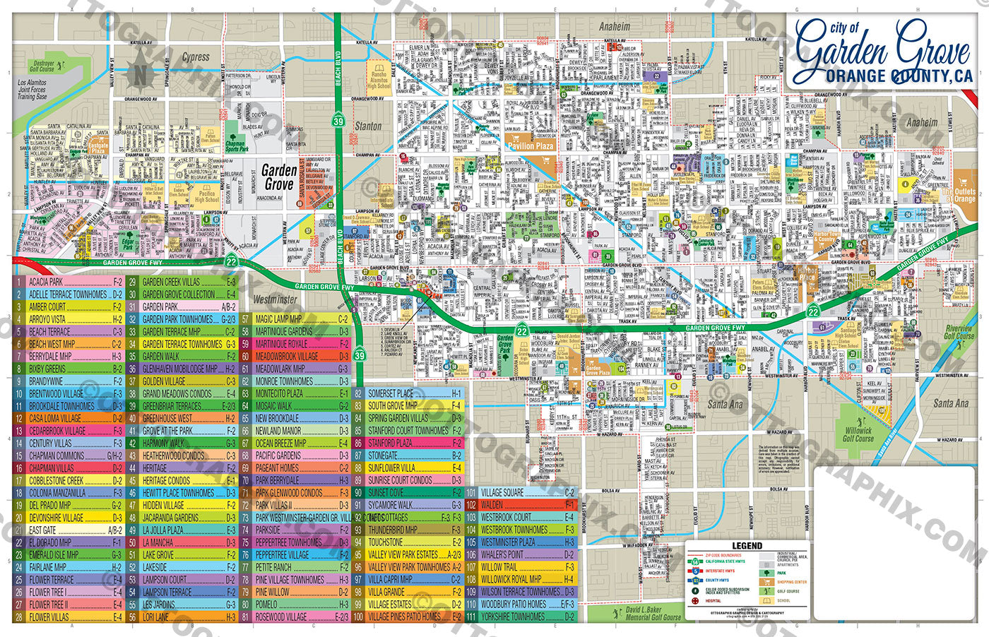 Garden Grove Map Orange County Ca Otto Maps