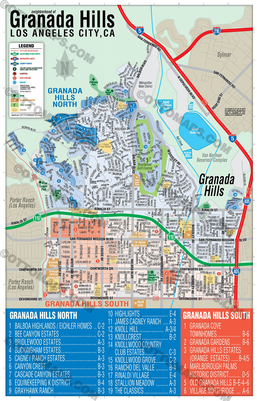 Granada Hills Map Los Angeles CA Otto Maps   GranadaHillsMap NoBox 1024x1024@2x 