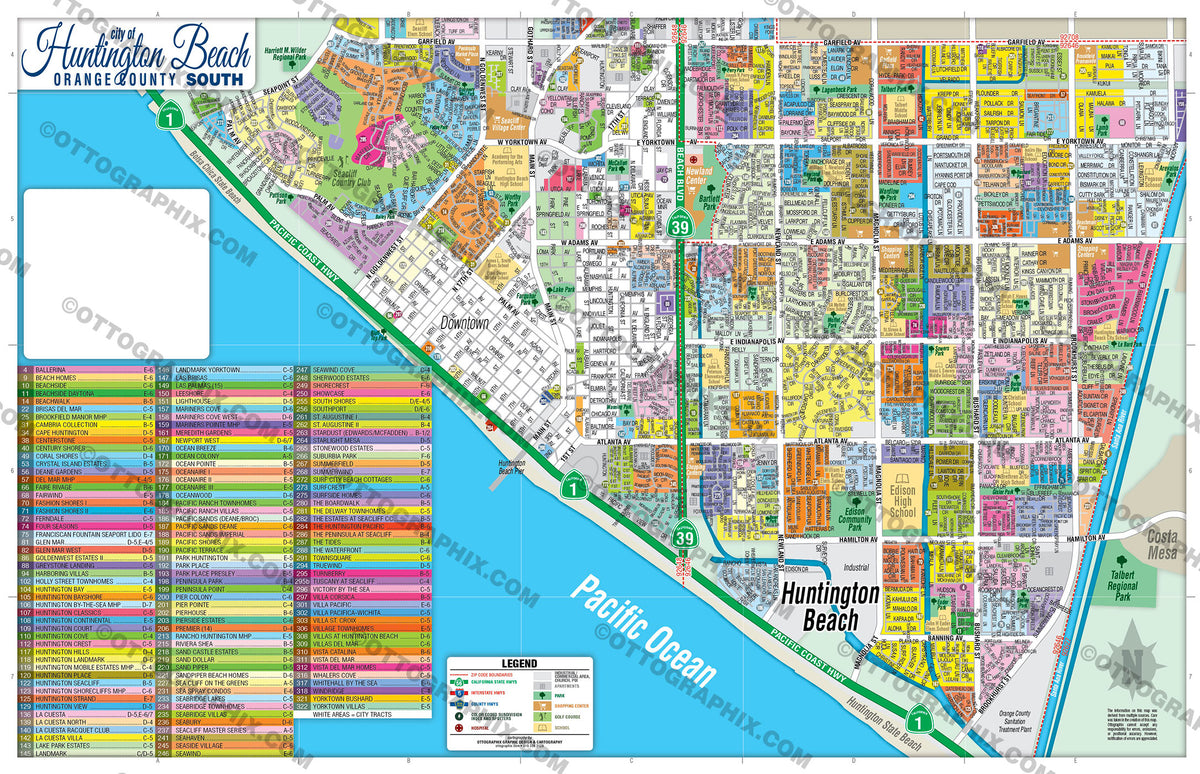 Huntington Beach Map (6 options: Full, North & South, Districts 14, 15