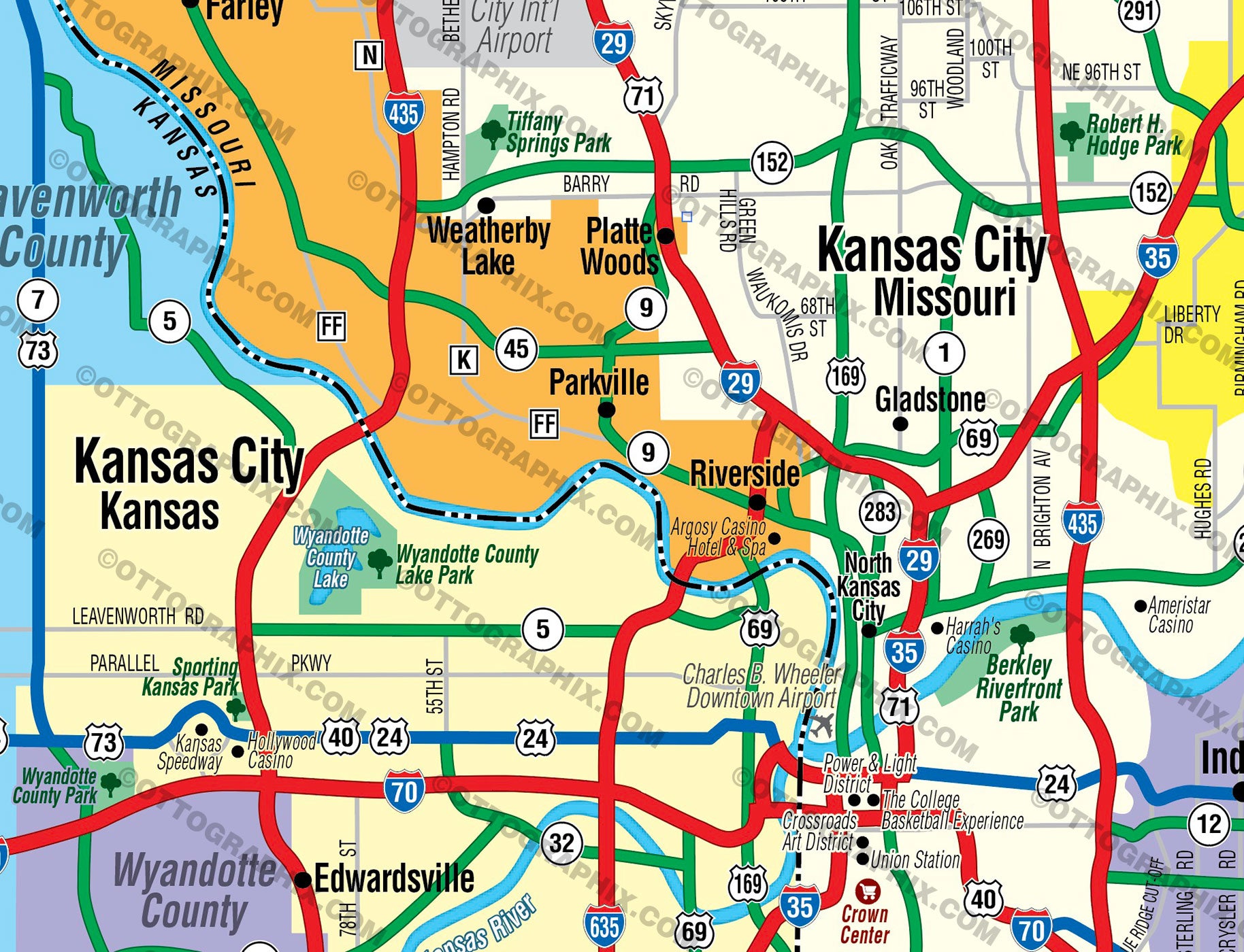 Kansas City Metro Map Otto Maps 2569