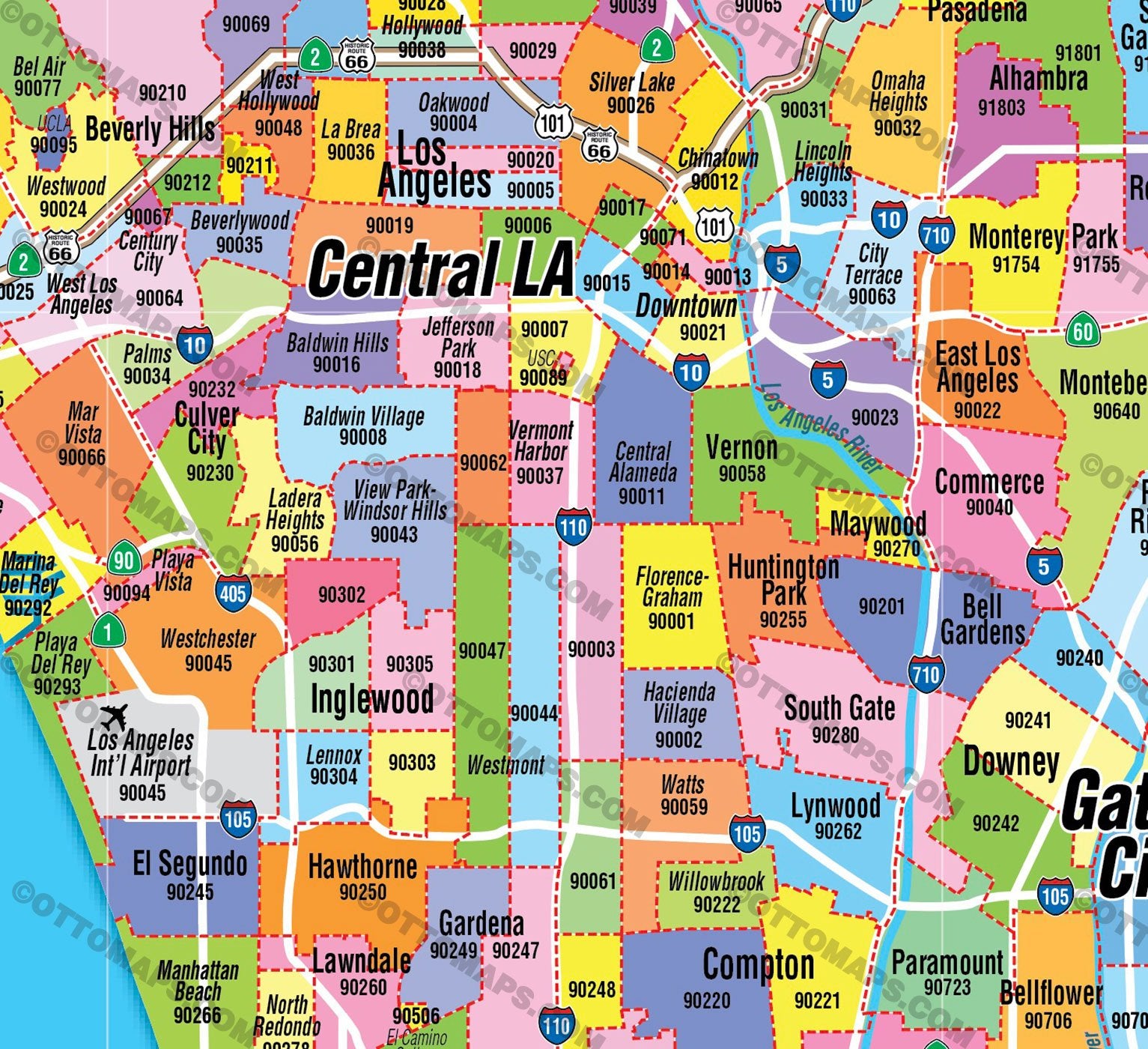 california zip code map