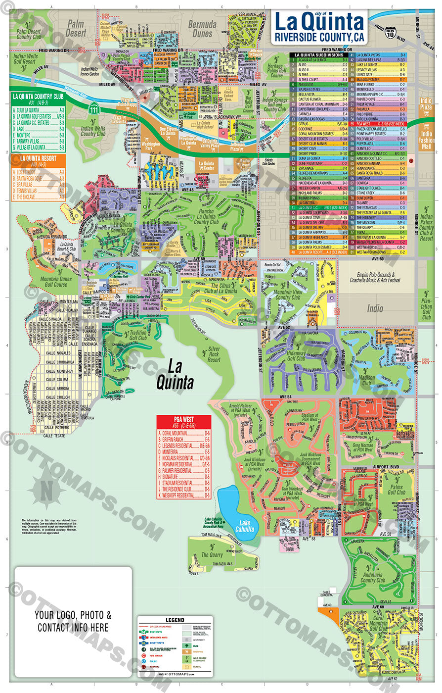 La Quinta Map Riverside County Ca Otto Maps
