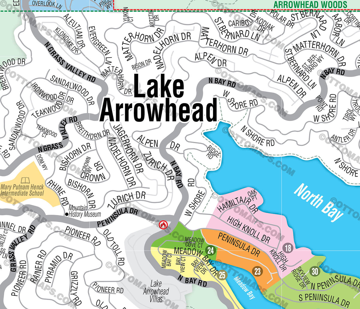 Map bernardino san directions lake gregory crestline mountains forest national west visit gif