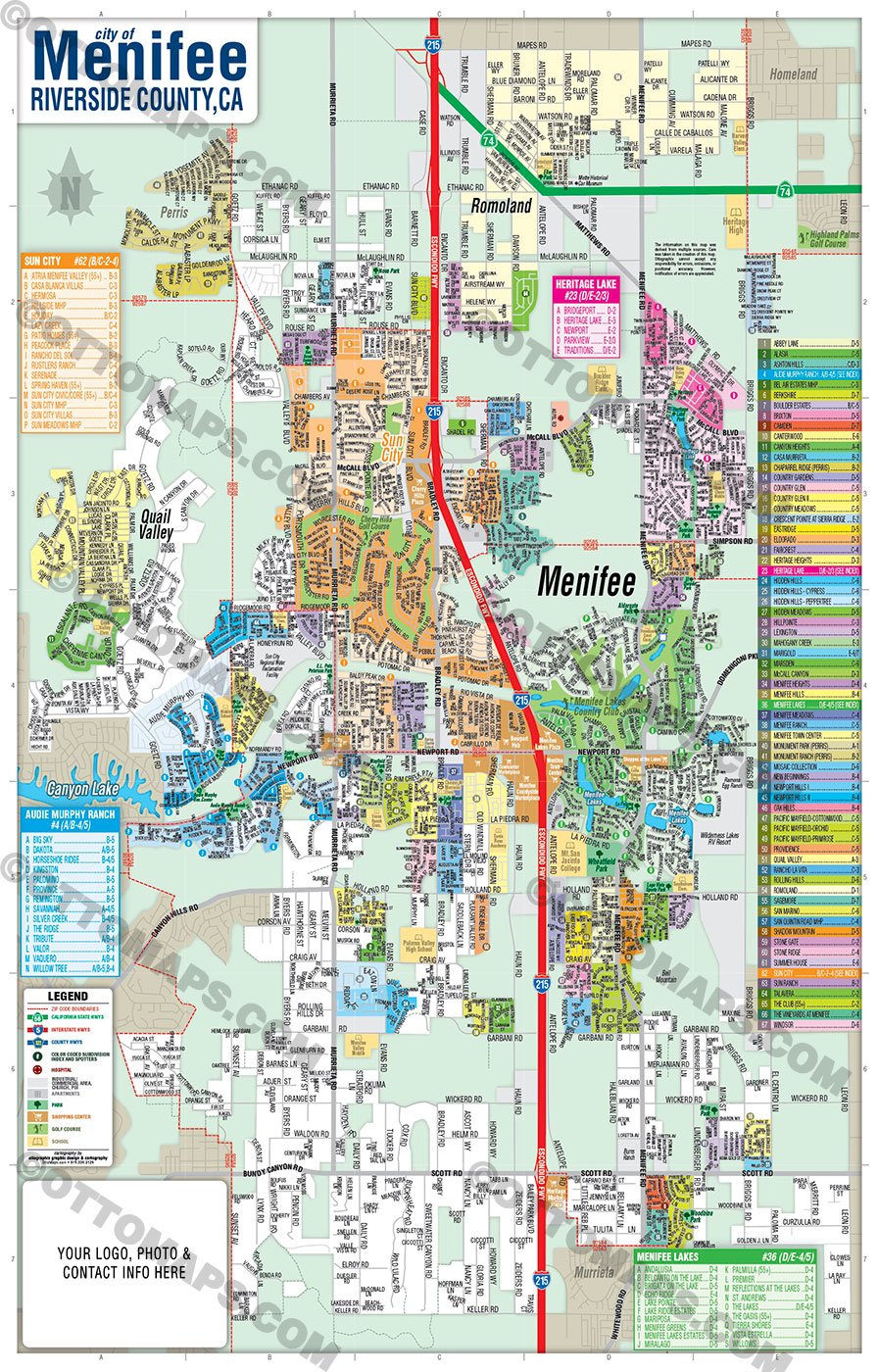 Menifee Map Riverside County CA Otto Maps