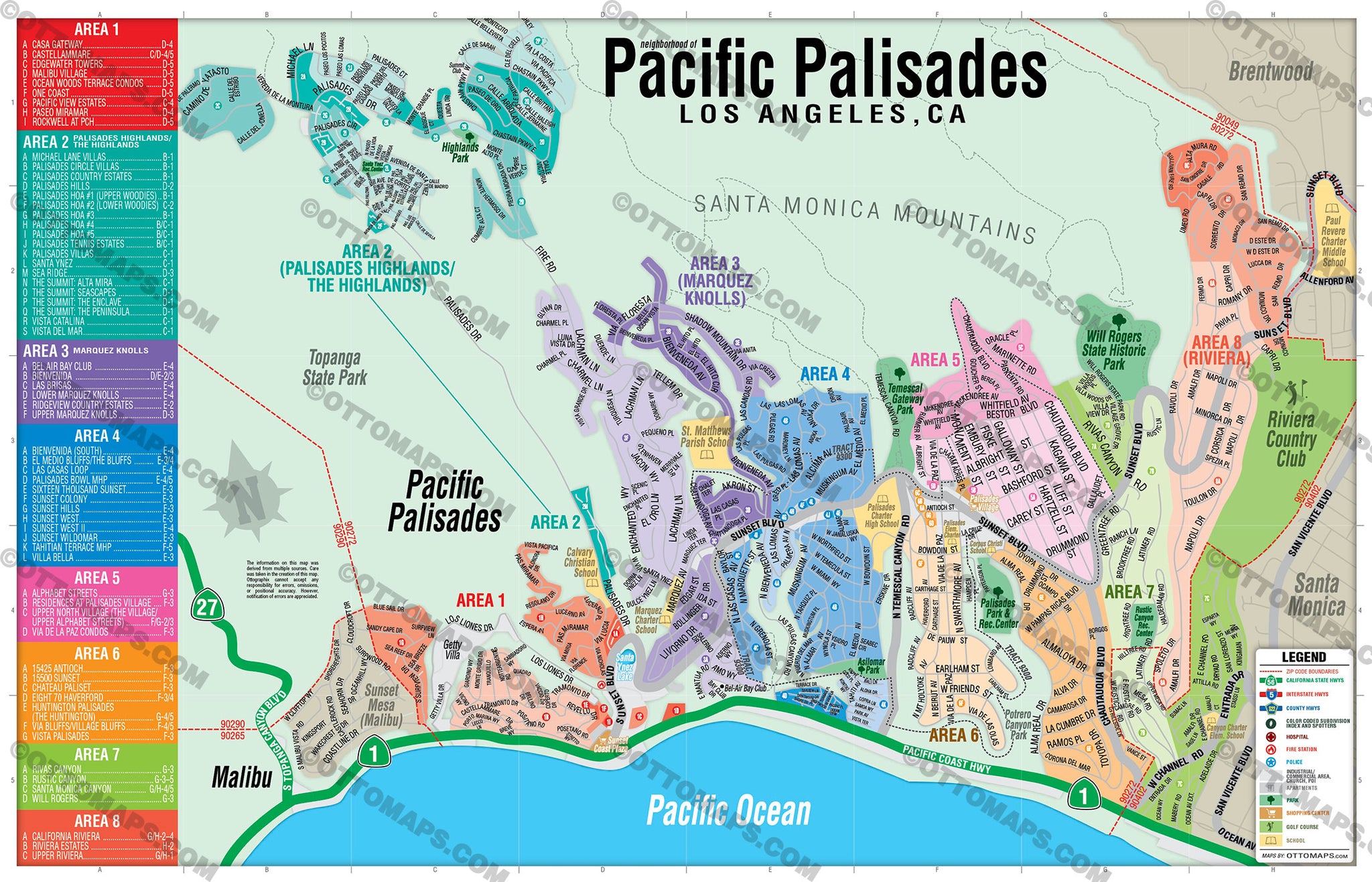 Pacific Palisades Map Los Angeles CA Otto Maps   PacificPalisadesMap NoBox 1024x1024@2x 