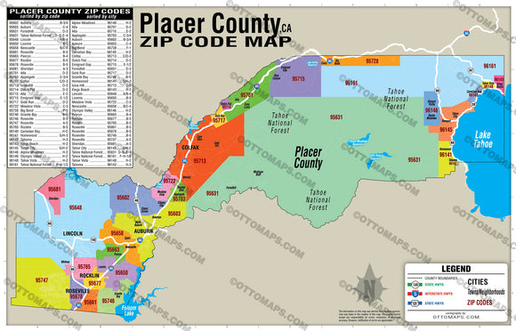 Placer County Zip Code Map California Otto Maps   PlacerCountyZipCodeMap NoBox 580x 