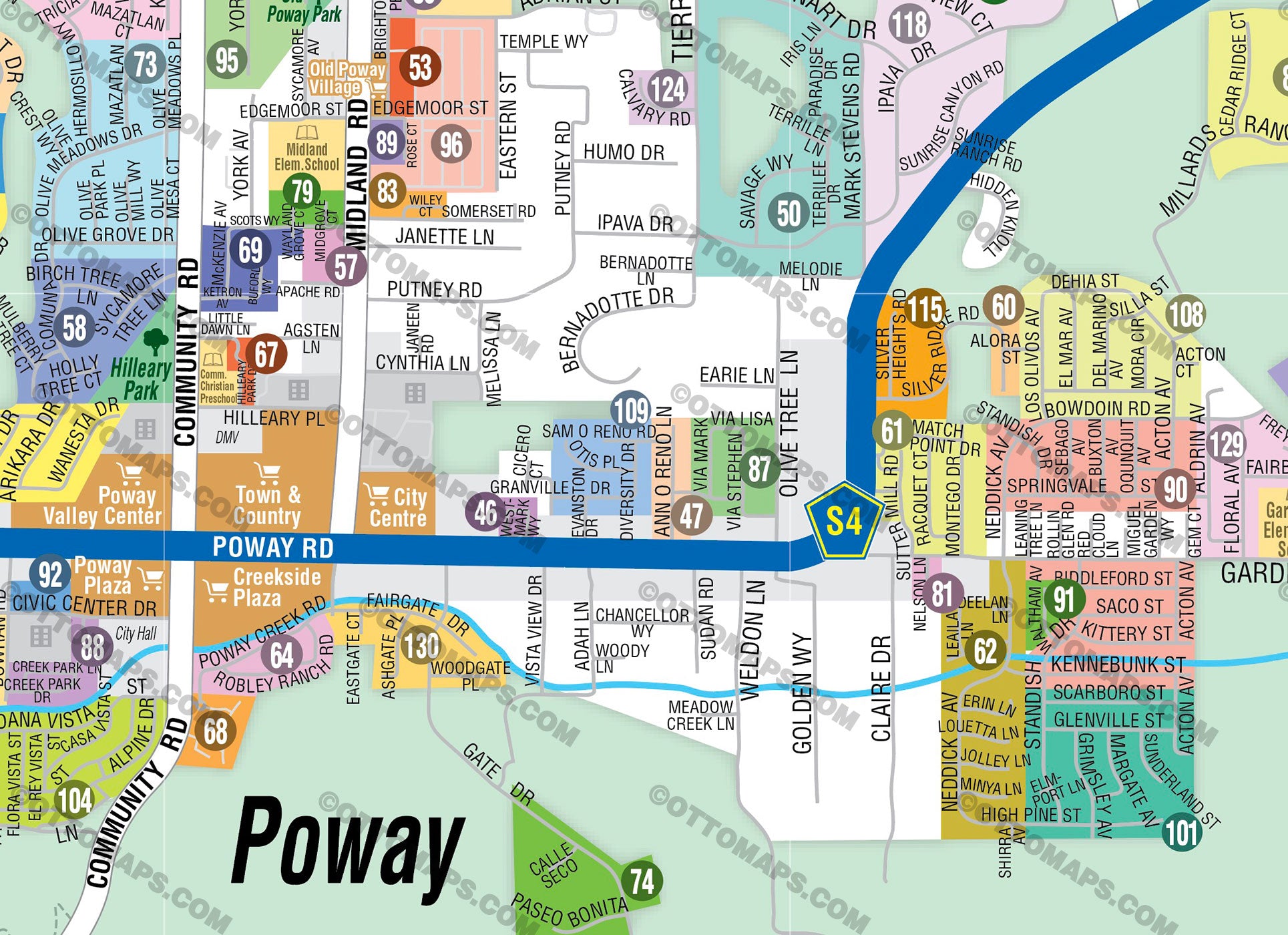 Printable Street Map Of Poway