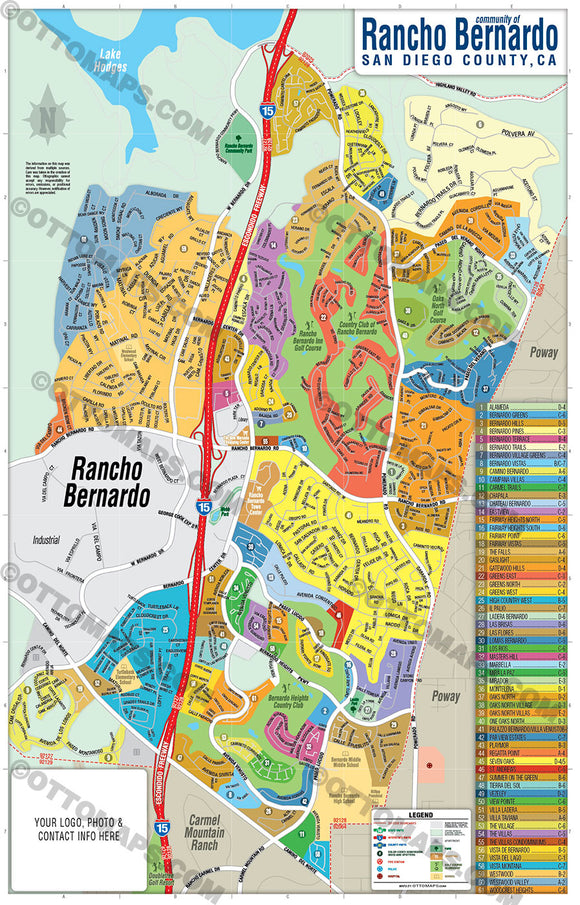 Rancho Bernardo Map, San Diego County, CA Otto Maps