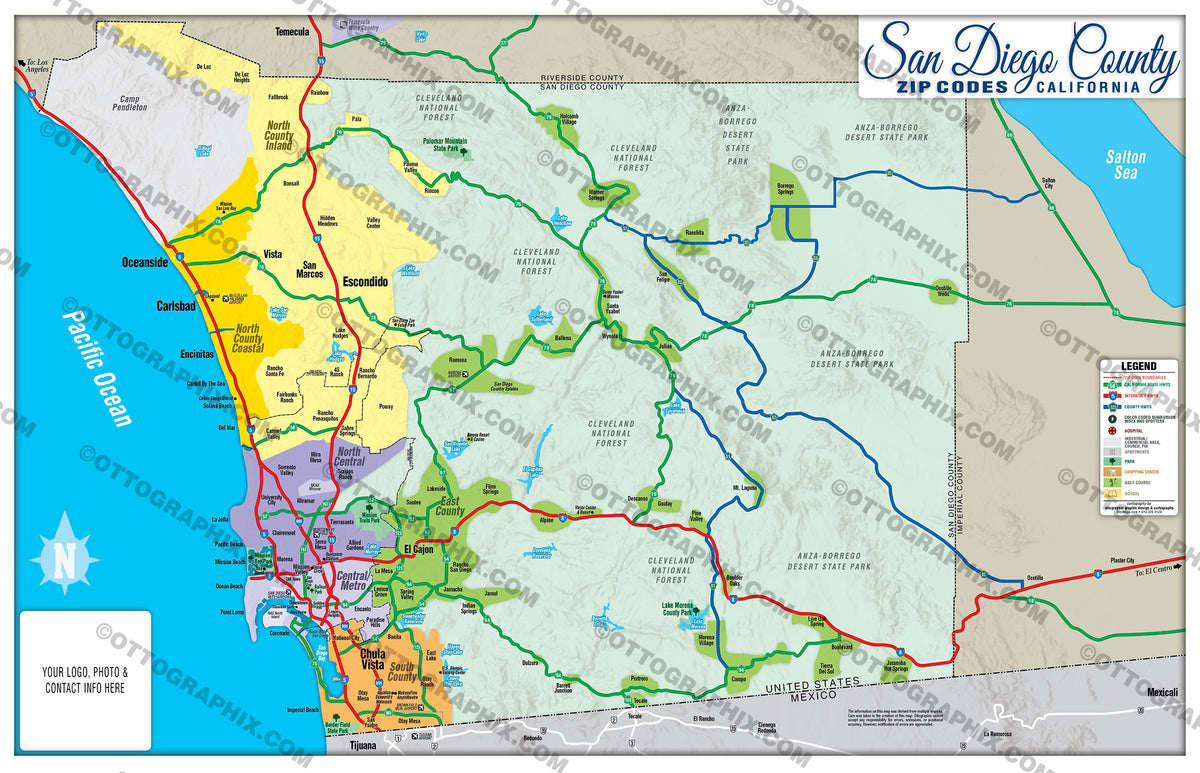 Map Of San Diego County Zip Codes Cities And Towns Map - Gambaran