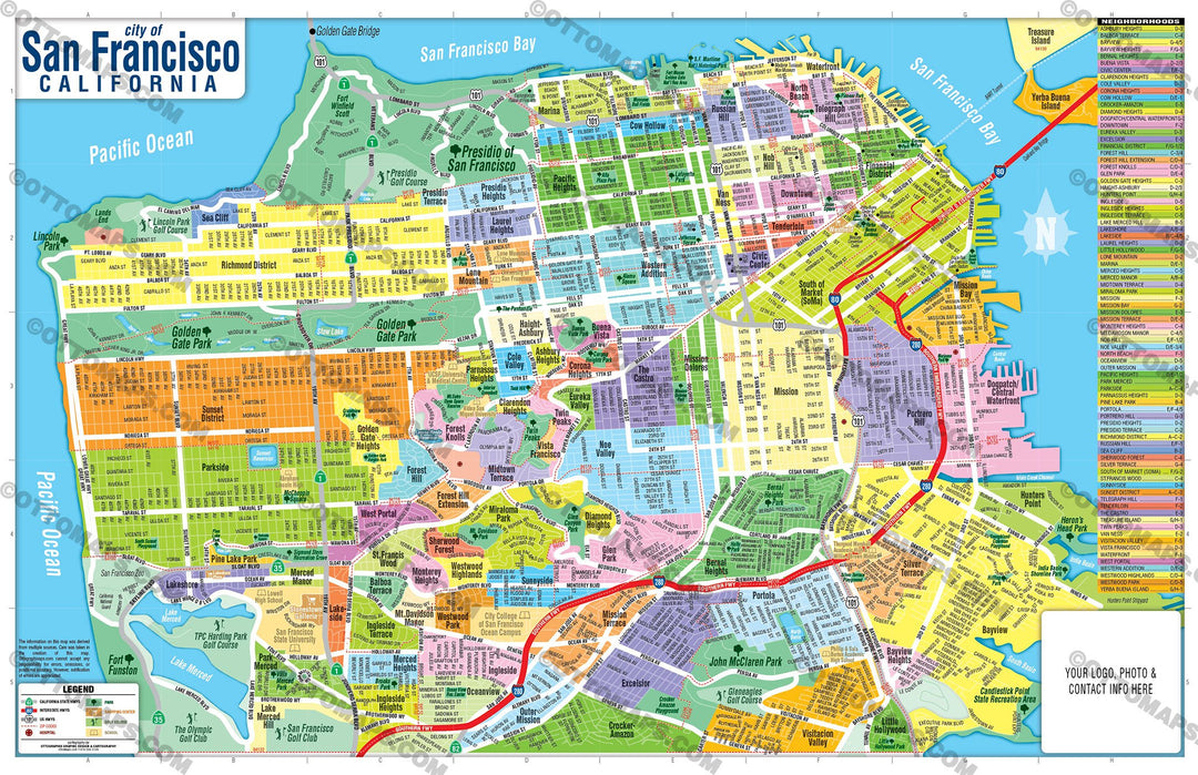 San Francisco Map Pdf San Francisco Map With Neighborhood Boundaries – Otto Maps