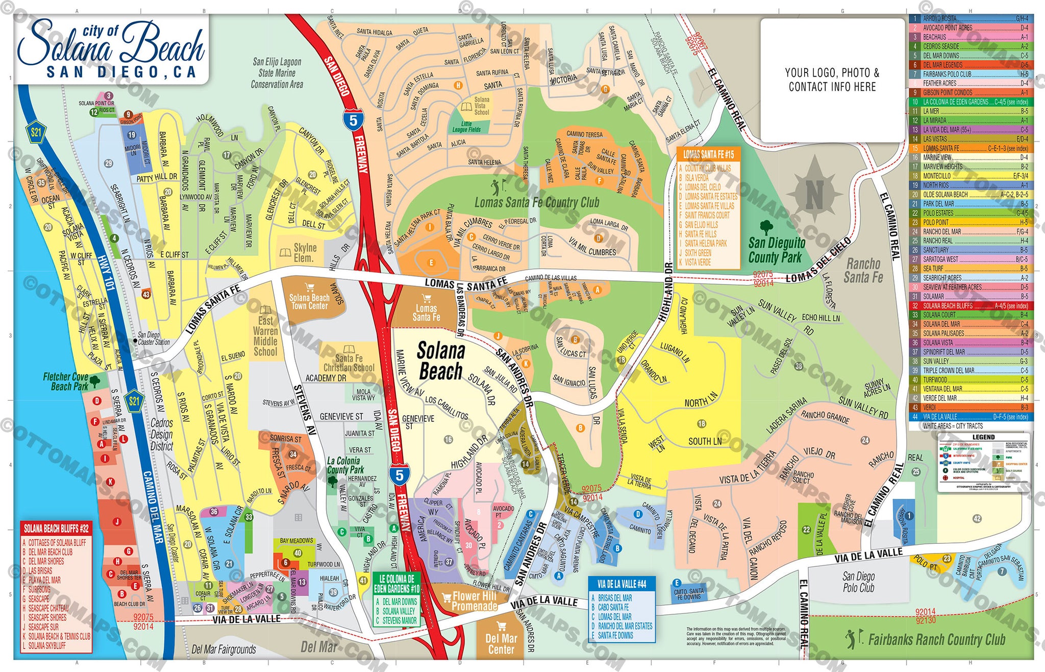 Solana Beach Map San Diego County CA Otto Maps   SolanaBeachSubdivisionMap 1024x1024@2x 