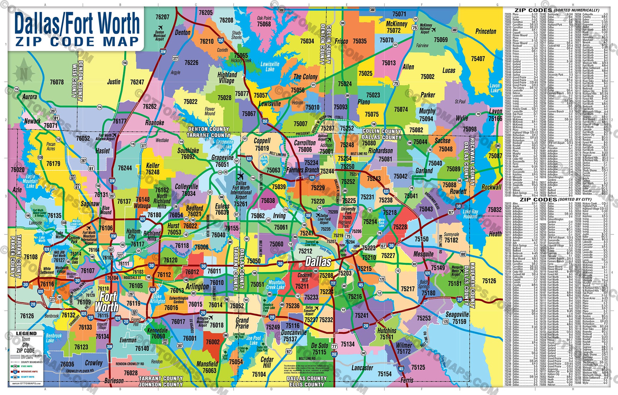 Dallas Fort Worth Zip Code Map Tarrant County And Dallas County Zip