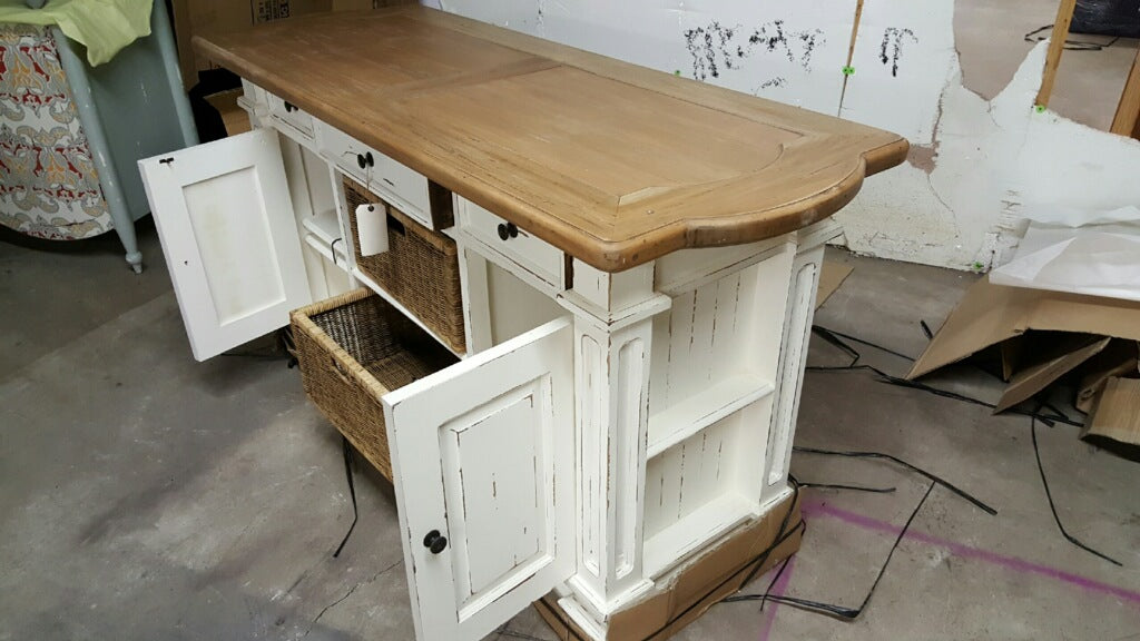 Farmhouse Industrial Drafting Desk Table or Kitchen Island, Hamilton #42266