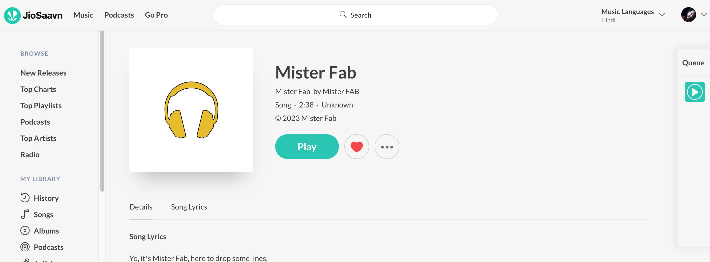 Download Mister Fab song from JioSaavn