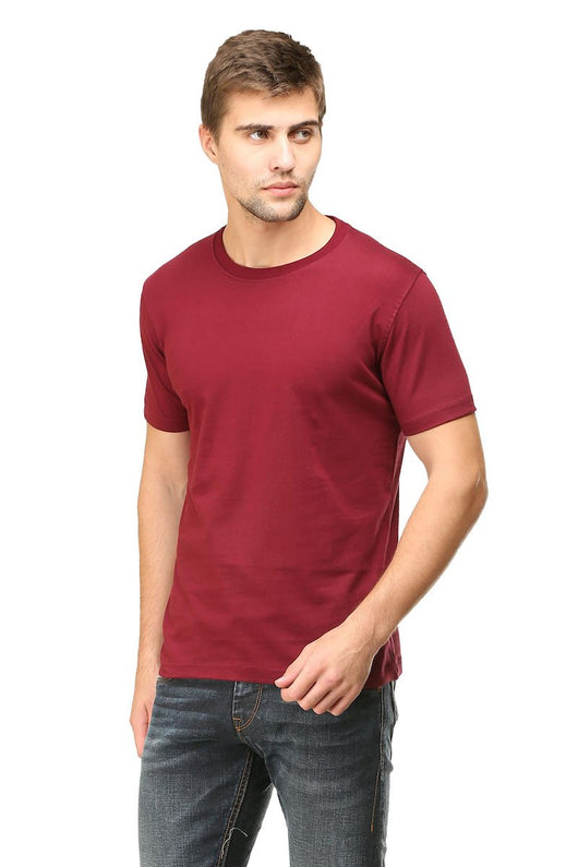 Women Red Round Neck plain T-Shirt: Mister Fab