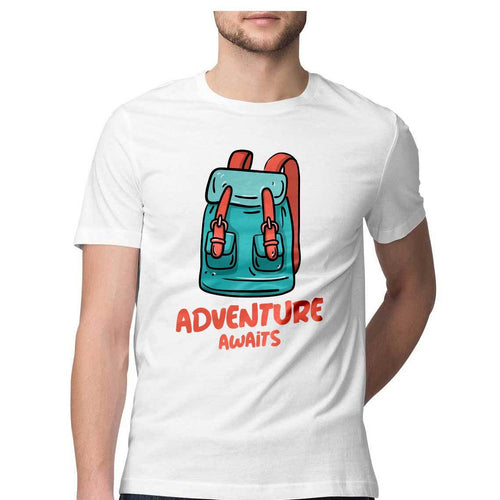 Adventure Awaits Round Neck T-Shirt - Mister Fab