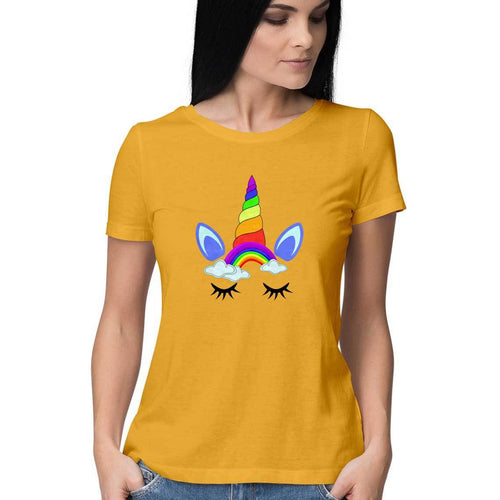 Unicorn Women Round Neck T-Shirts - Mister Fab