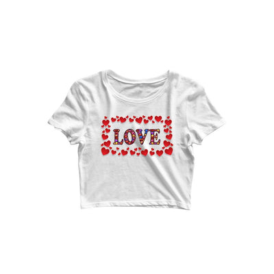 Love Heart Women Crop Top - Mister Fab