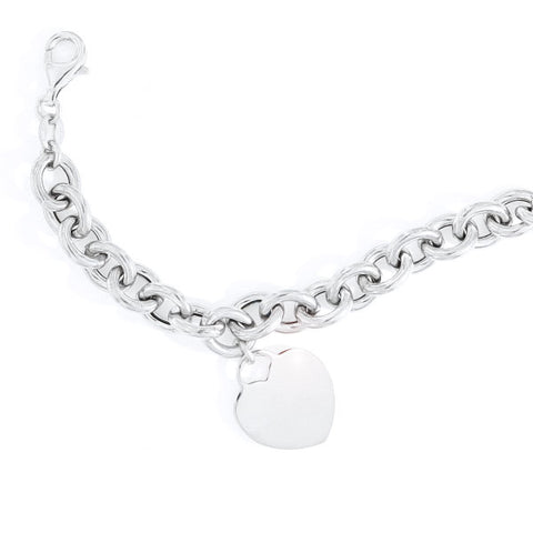 Bracciale a catena argento e ciondolo cuore - BR0004AG