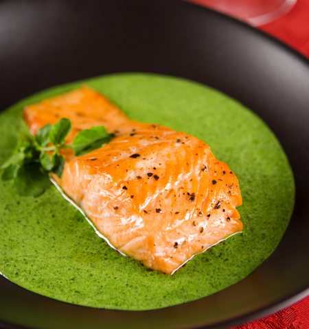 Watercress Sauce and Salmon