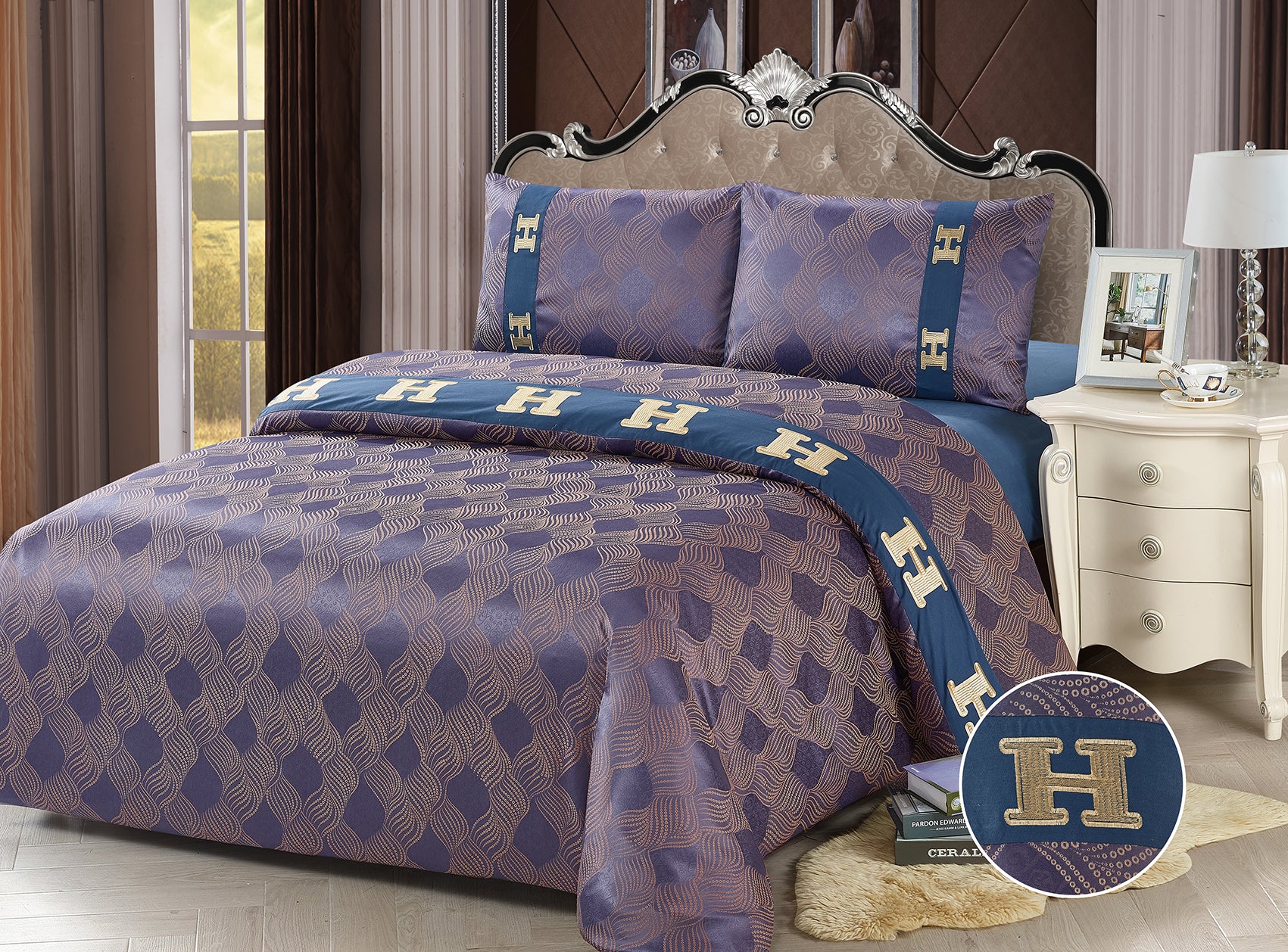 Oriental Jacquard Luxury Bedding Set – DECORATIQ