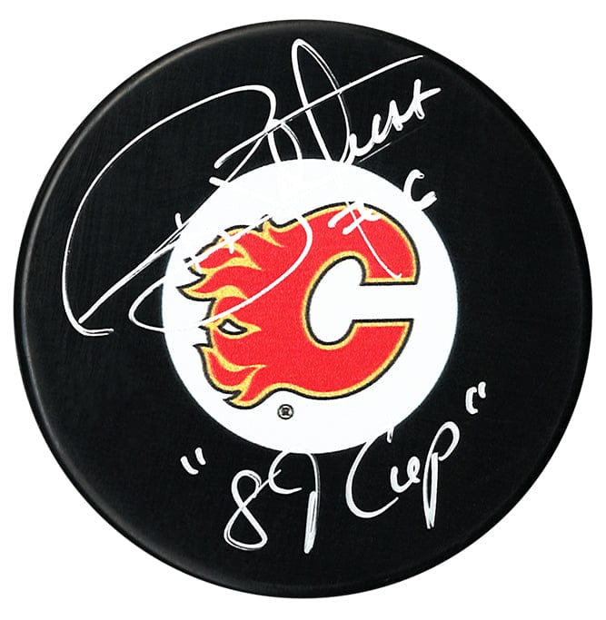 Ric Nattress Autographed Calgary Flames 1989 Stanley Cup Inscribed Puck ...