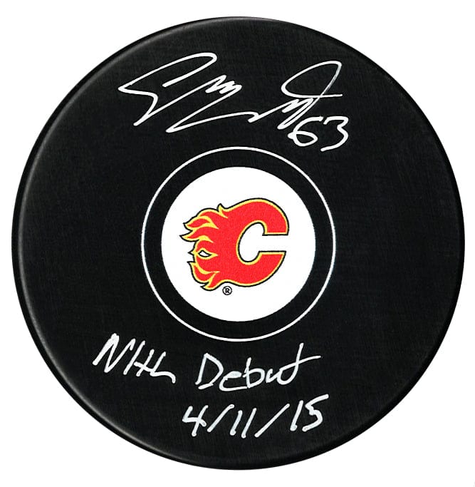 Sam Bennett Autographed Calgary Flames NHL Debut Inscribed Puck | CoJo ...