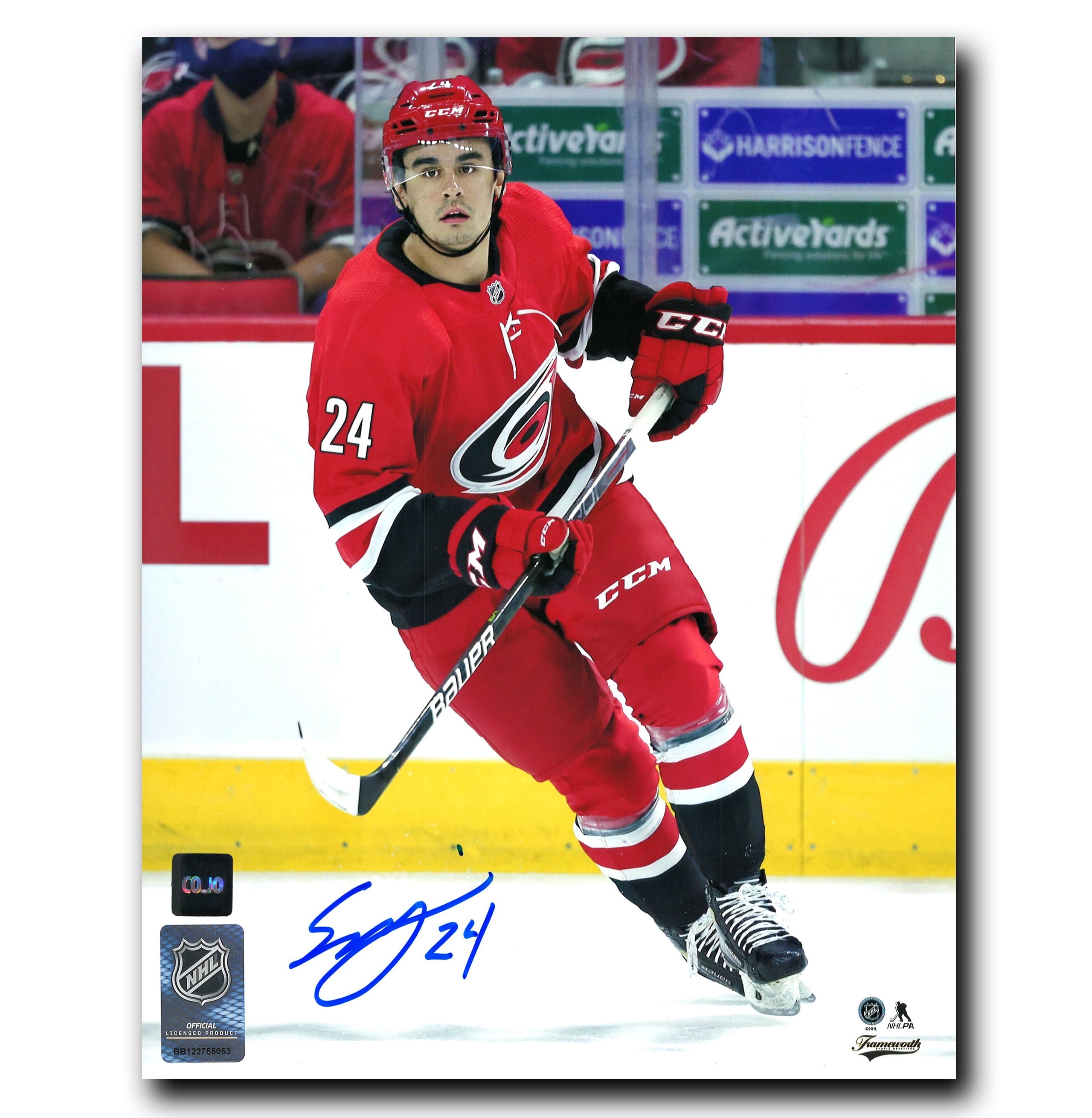 Seth Jarvis Carolina Hurricanes Autographed Action 8x10 Photo CoJo