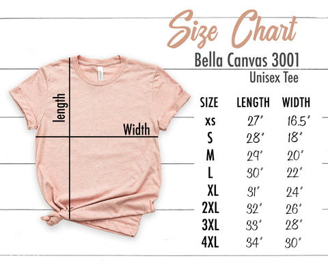 T-Shirt Size Chart