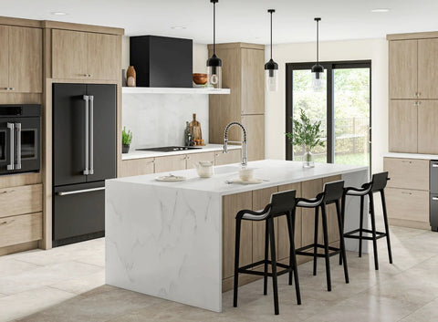 Modern Kitchen with Waterfall Countertop