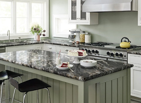 Beautiful Stone Laminate Countertop with Cake